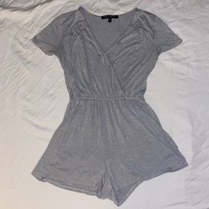 Grey V Neck Romper